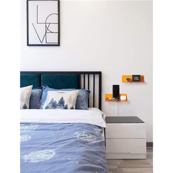 Small Acrylic Floating Wall Shelves Set of 2, Flexible Use of Wall Space, 9 Inch - Picture 2 of 6